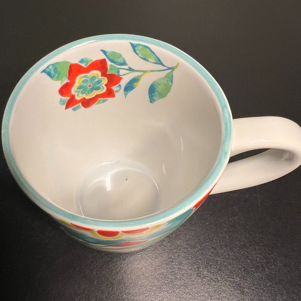 Pfaltzgraff Floral Medallion Cup Mug in Vibrant Blue, Red, Yellow & Green - Picture 5 of 7